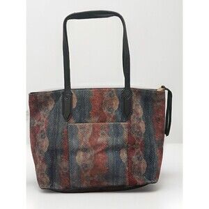 Aimee Kestenberg Leather Gray Multicolored Snake Embossed Satchel Bag Handbag